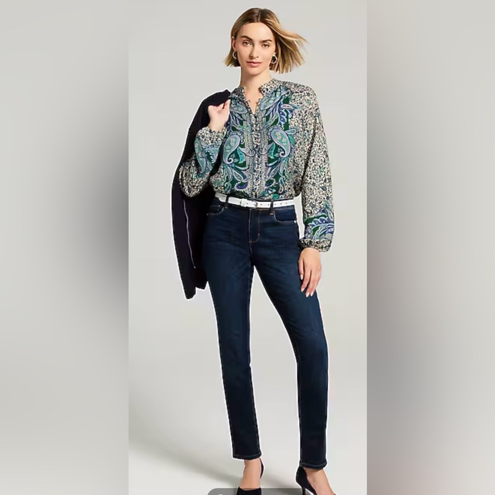 NWT J.Jill Placed-Paisley Top, size LP - Picture 4 of 7